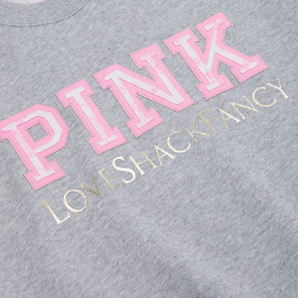 VS PINK × LOVESHACKFANCY COLLAB OVERSIZED CREW SWEATSHIRT - Picture 3 of 11